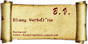 Blasy Verbéna névjegykártya